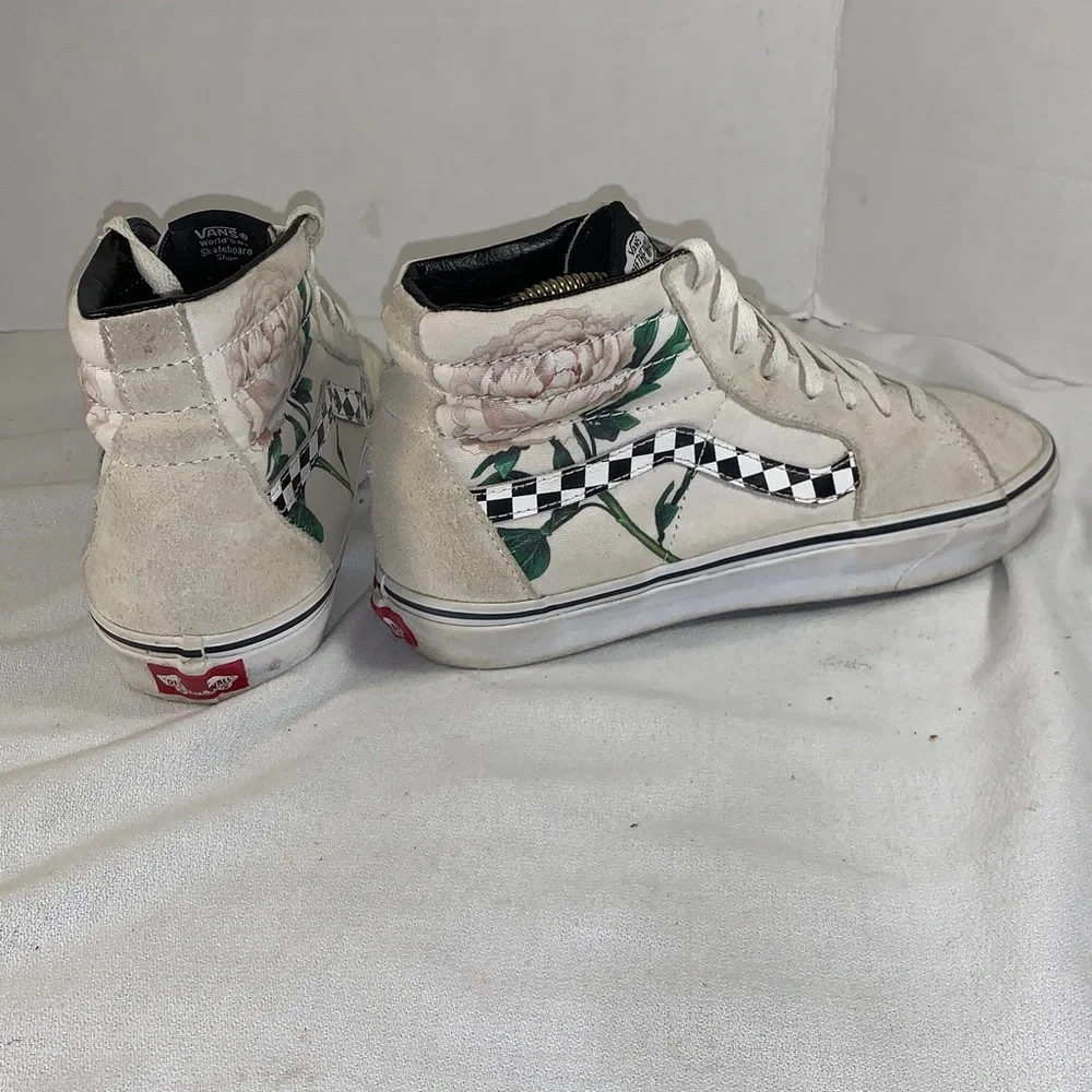 Vans Unisex Sk8-Hi ‘Checker Floral Turtledove’ Cream/White Sneaker